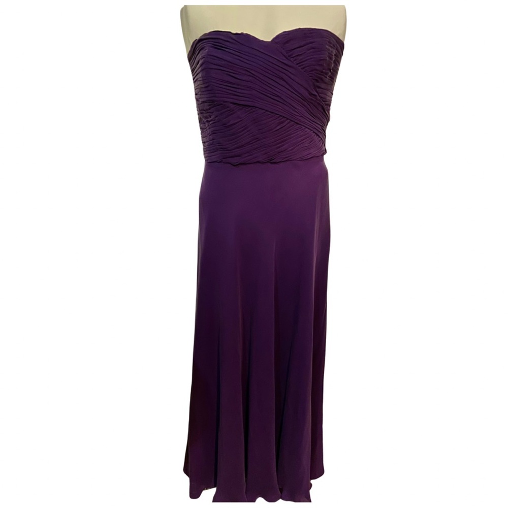 Lauren Ralph Lauren Strapless silk Dress in rich Purple